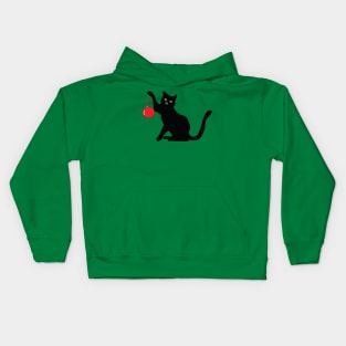 Black Cat with Ornament Kids Hoodie